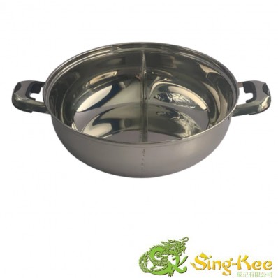 Divided Steamboat Hot Pot Pot with Lid 32cm