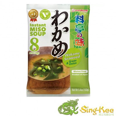 Marukome Instant Ryotei No Aji Miso Soup Wakame Seaweed Vegetarian 152g