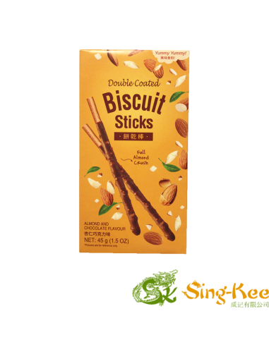 Double Coated Biscuit Sticks - Almond Crush & Chocolate 45g