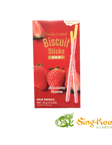 Double Coated Biscuit Sticks - Strawberry 45g