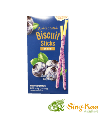 Double Coated Biscuit Sticks - Blueberry 45g