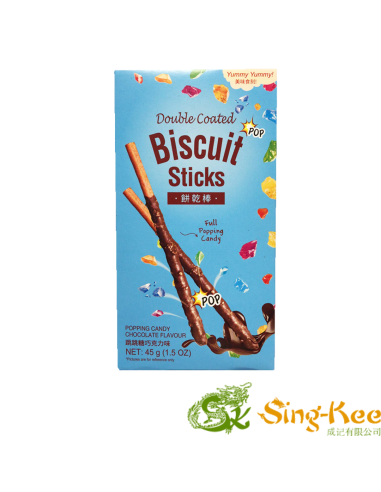 Double Coated Biscuit Sticks - Popping Candy Chocolate 45g